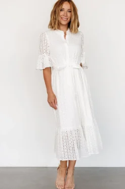 Baltic Born Virginia Eyelet Midi Dress | Off White