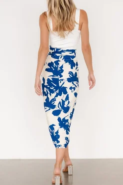 Baltic Born Vista Wrap Midi Skirt | Blue Print