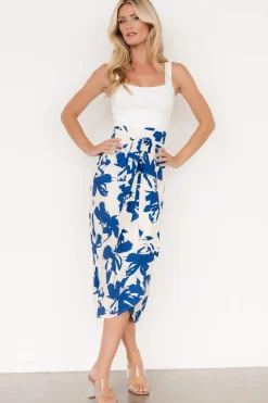 Baltic Born Vista Wrap Midi Skirt | Blue Print