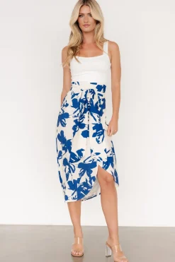 Baltic Born Vista Wrap Midi Skirt | Blue Print