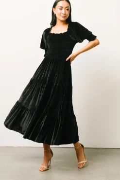 Baltic Born Vivaldi Smocked Velvet Midi Dress |
