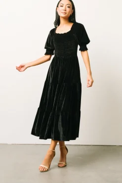 Baltic Born Vivaldi Smocked Velvet Midi Dress |