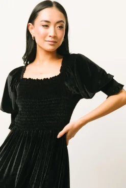 Baltic Born Vivaldi Smocked Velvet Midi Dress |