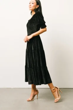 Baltic Born Vivaldi Smocked Velvet Midi Dress |