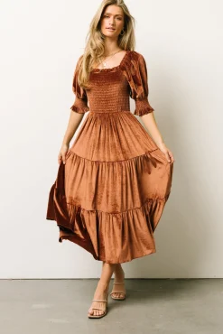 Baltic Born Vivaldi Smocked Velvet Midi Dress |