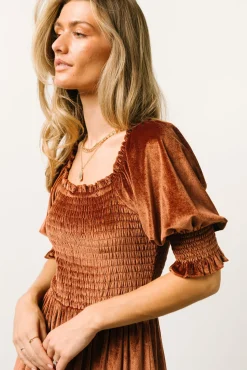 Baltic Born Vivaldi Smocked Velvet Midi Dress |