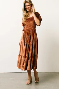 Baltic Born Vivaldi Smocked Velvet Midi Dress |
