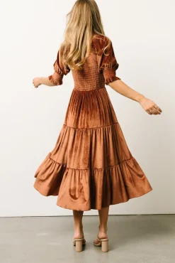 Baltic Born Vivaldi Smocked Velvet Midi Dress |