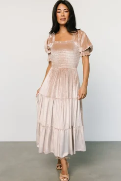 Baltic Born Vivaldi Smocked Velvet Midi Dress |