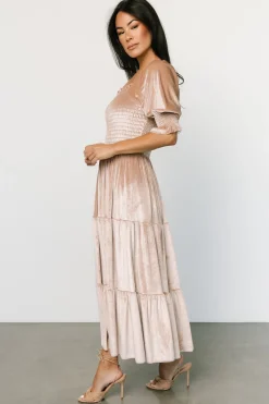 Baltic Born Vivaldi Smocked Velvet Midi Dress |