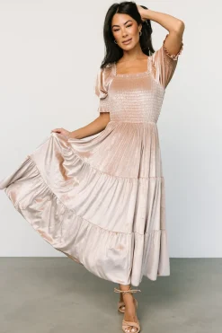 Baltic Born Vivaldi Smocked Velvet Midi Dress |