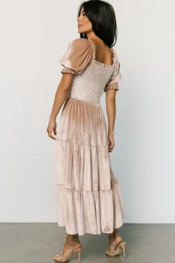 Baltic Born Vivaldi Smocked Velvet Midi Dress |