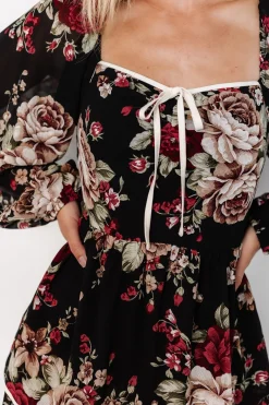 Baltic Born Viviana Tiered Dress | Black Floral