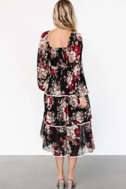 Baltic Born Viviana Tiered Dress | Black Floral