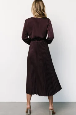 Baltic Born Waco Pleated Dress | Dark Plum