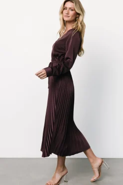 Baltic Born Waco Pleated Dress | Dark Plum