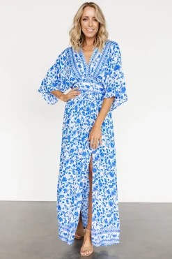 Baltic Born Watson Kimono Maxi Dress | Blue + White
