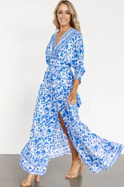 Baltic Born Watson Kimono Maxi Dress | Blue + White