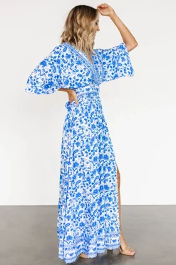 Baltic Born Watson Kimono Maxi Dress | Blue + White