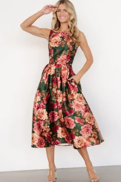 Baltic Born Wendy Sleeveless Dress | Emerald Multi Floral