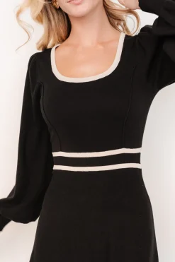 Baltic Born Winslet Knit Dress | Black + Cream