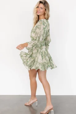 Baltic Born Yves Short Dress | Green print