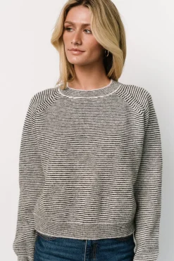 Baltic Born Zadie Striped Sweater | Ivory + Black