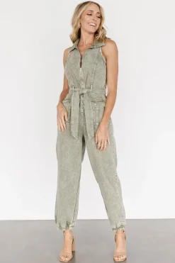 Baltic Born Zahara Sleeveless Jumpsuit | Washed Olive