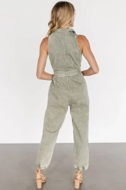Baltic Born Zahara Sleeveless Jumpsuit | Washed Olive