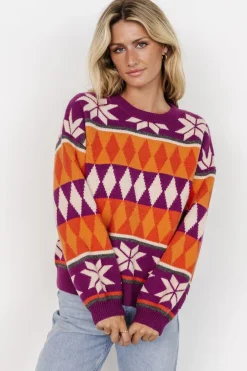 Baltic Born Zermatt Sweater | Magenta + Orange Print