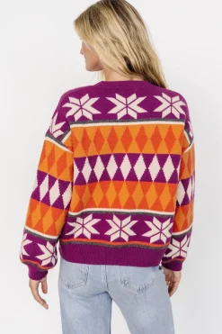 Baltic Born Zermatt Sweater | Magenta + Orange Print