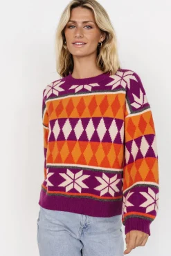 Baltic Born Zermatt Sweater | Magenta + Orange Print