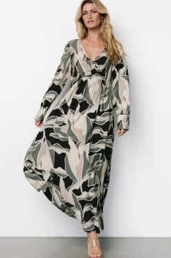 Baltic Born Zinnia Maxi Dress | Black + Eucalyptus Print