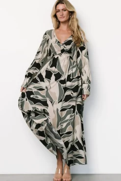 Baltic Born Zinnia Maxi Dress | Black + Eucalyptus Print