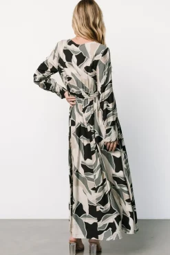 Baltic Born Zinnia Maxi Dress | Black + Eucalyptus Print