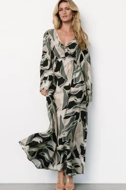 Baltic Born Zinnia Maxi Dress | Black + Eucalyptus Print