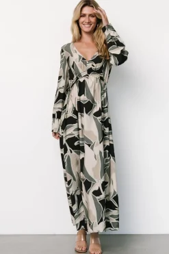 Baltic Born Zinnia Maxi Dress | Black + Eucalyptus Print