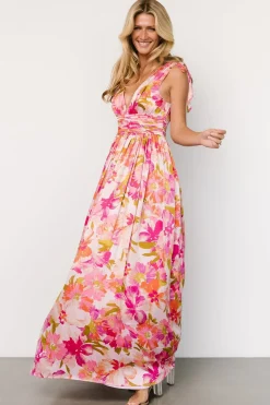 Baltic Born Zoe Tie Maxi Dress | Pink Multi
