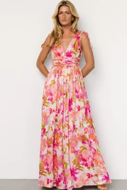 Baltic Born Zoe Tie Maxi Dress | Pink Multi