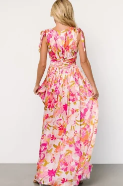 Baltic Born Zoe Tie Maxi Dress | Pink Multi