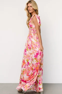 Baltic Born Zoe Tie Maxi Dress | Pink Multi