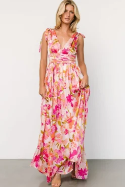 Baltic Born Zoe Tie Maxi Dress | Pink Multi