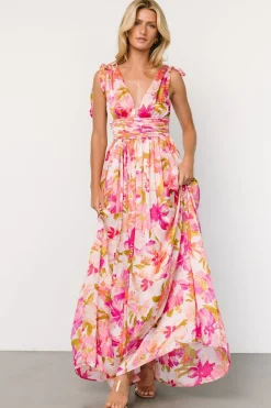Baltic Born Zoe Tie Maxi Dress | Pink Multi